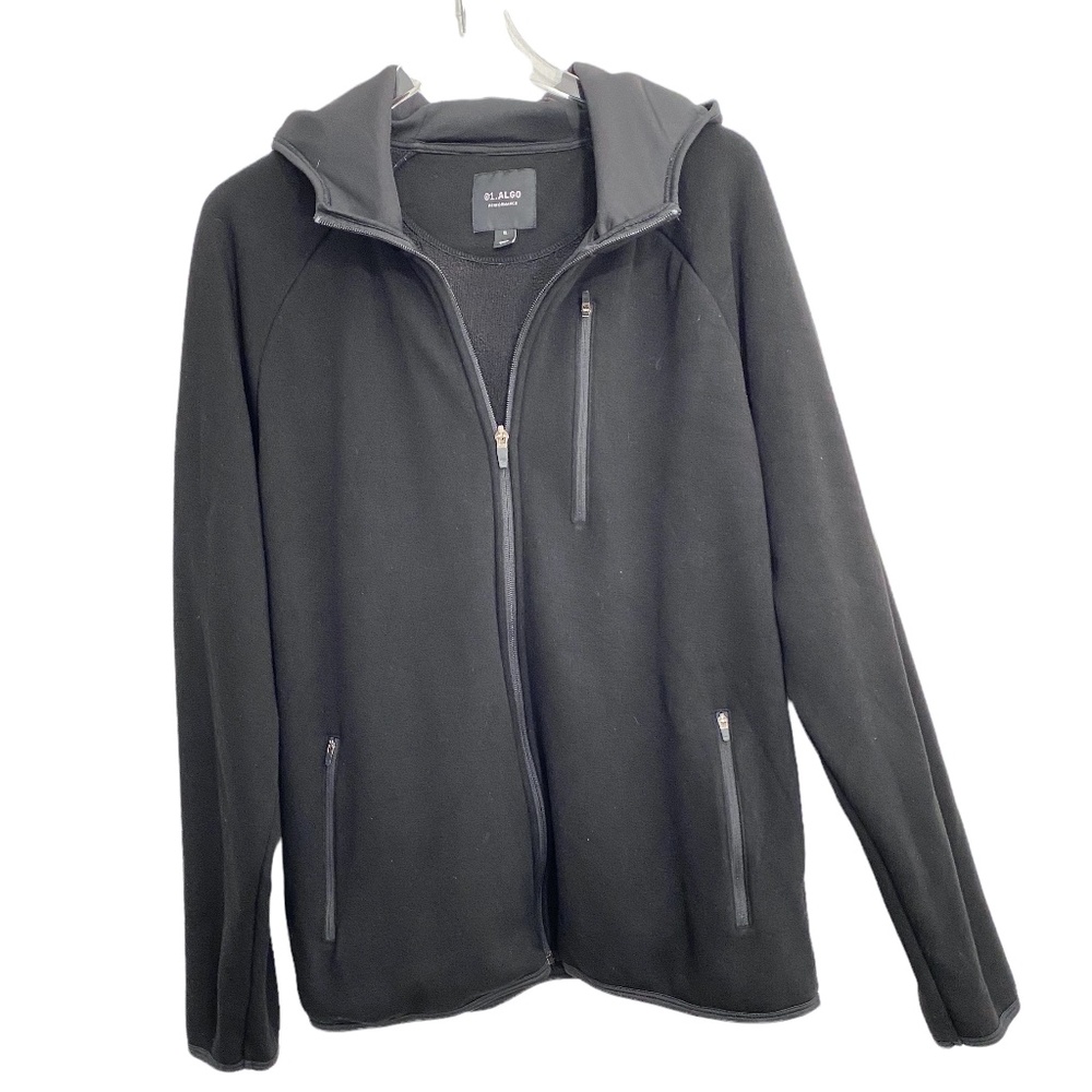 01;.ALGO PERFORMANCE BLACK ZIPPER SWEAT SHIRT HOODIE JACKET SIZE XL - Picture 11 of 13